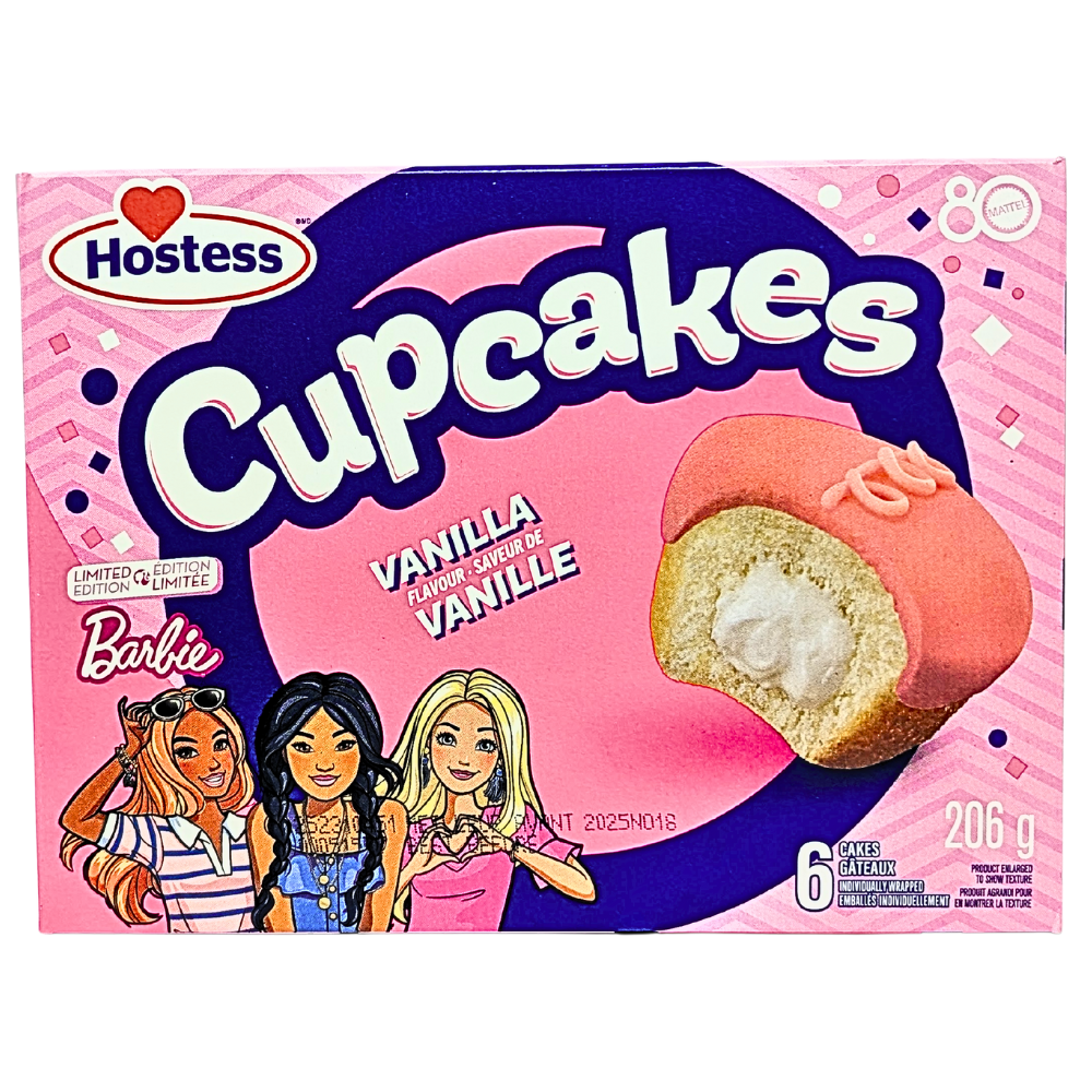 Hostess Barbie Vanilla Cupcakes 6 Pack - 206g