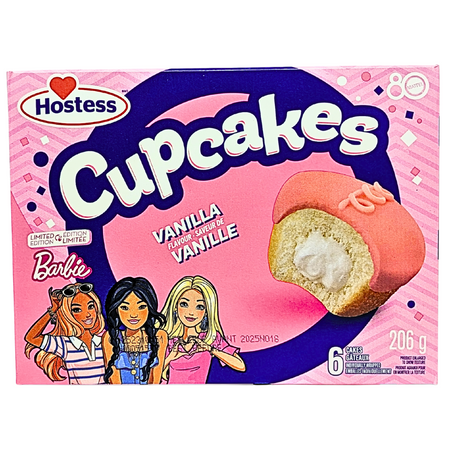 Hostess Barbie Vanilla Cupcakes 6 Pack - 206g