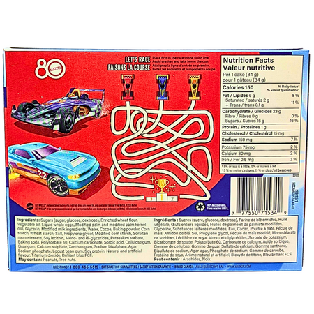 Hostess Hot Wheels Chocolate Cupcakes 6 Pack - 206g