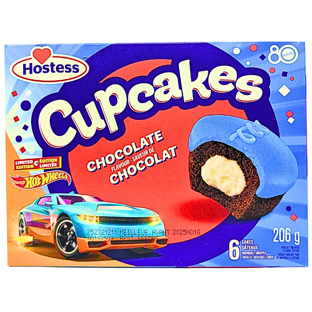 Hostess Hot Wheels Chocolate Cupcakes 6 Pack - 206g