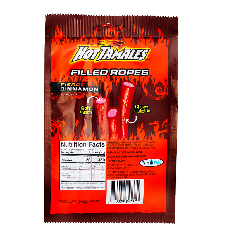 Hot Tamales Filled Ropes - 3oz  Nutrition Facts Ingredients
