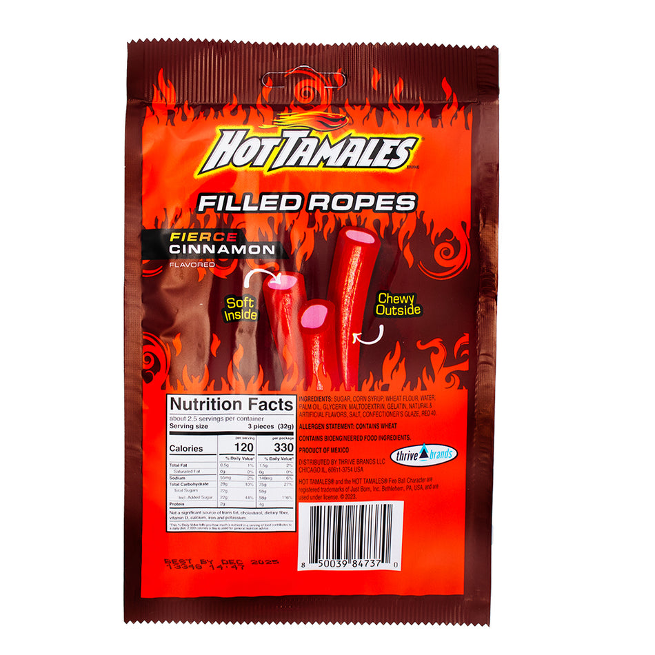 Hot Tamales Filled Ropes - 3oz  Nutrition Facts Ingredients