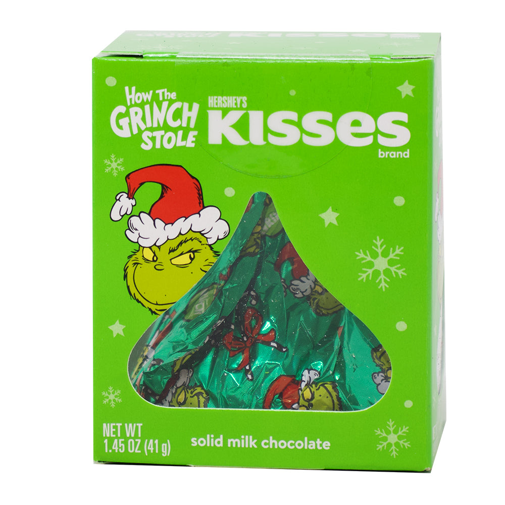 Hershey's Large Solid Milk Chocolate Kisses Grinch - 1.45oz-Christmas Chocolate-Christmas Candy