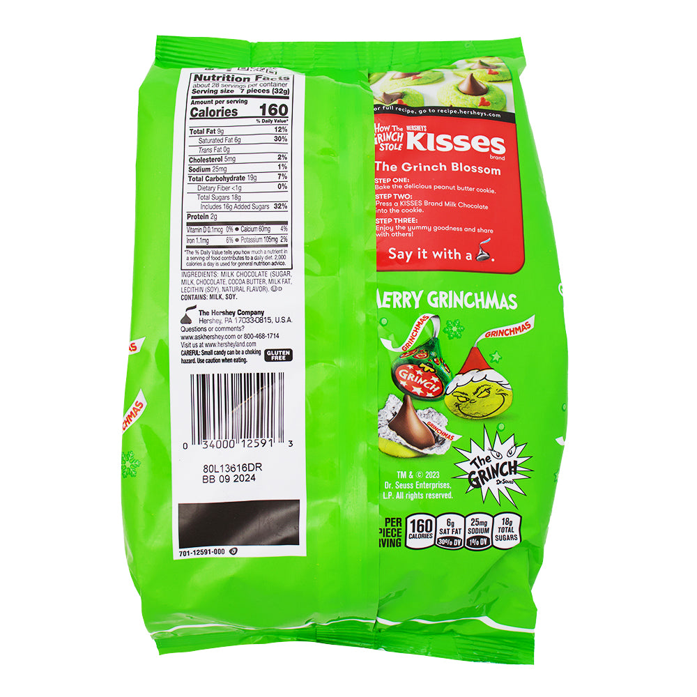 How The Grinch Stole Christmas Kisses - 32.1oz Nutrition Facts Ingredients-Christmas Chocolate-Christmas Candy