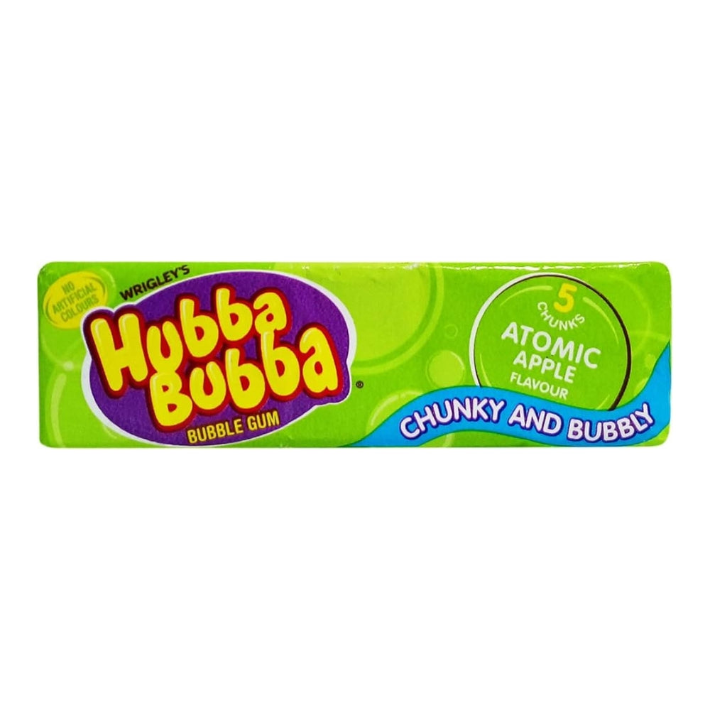 Hubba Bubba Atomic Apple Bubble Gum-UK-British candy-hubba bubba-green apple bubble gum