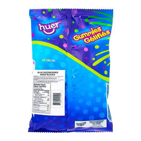 Huer Blue Razzberries Gummies - 1kg - Gummy Candy - Bulk Candy Nutrition Facts Ingredients