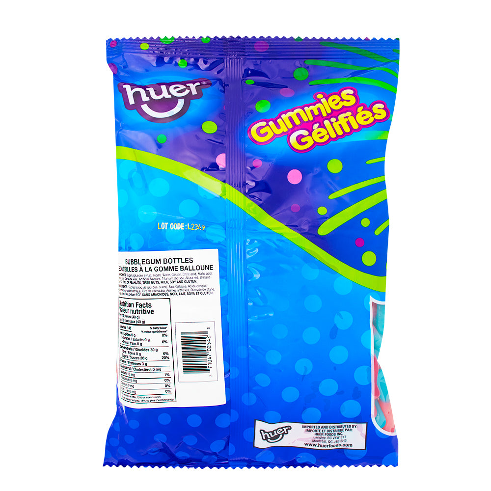 Huer Bubblegum Bottles Gummy - 1kg  Nutrition Facts Ingredients