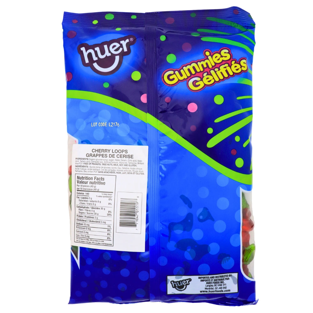 Huer Cherry Loops Candy-1 kg Nutrition Facts Ingredients