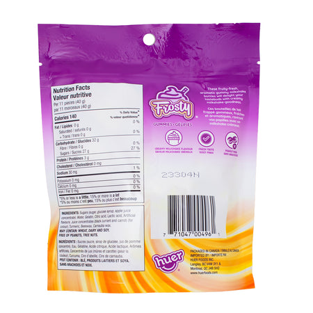 Huer Mango Frosty Gummies - 150g  Nutrition Facts Ingredients