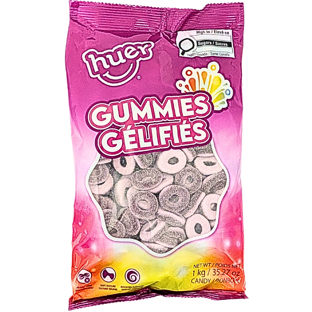 Huer Grape Sour Rings Gummies - 1kg