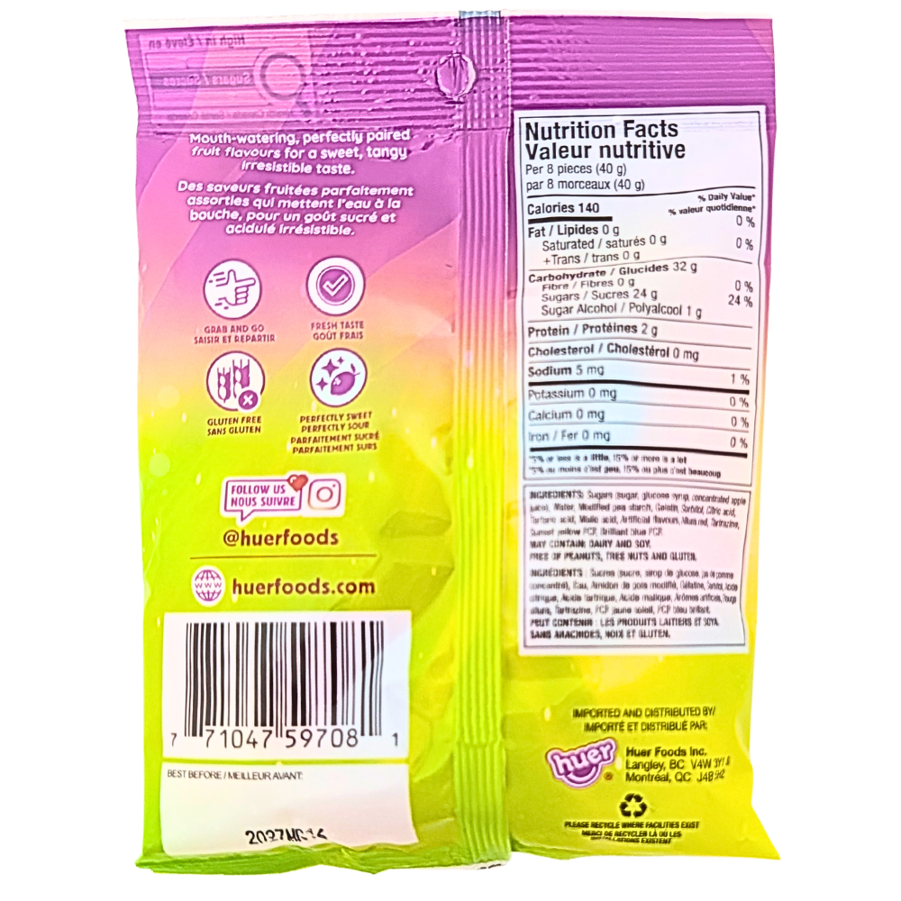 Huer Gummy Sour Suckers - 120g