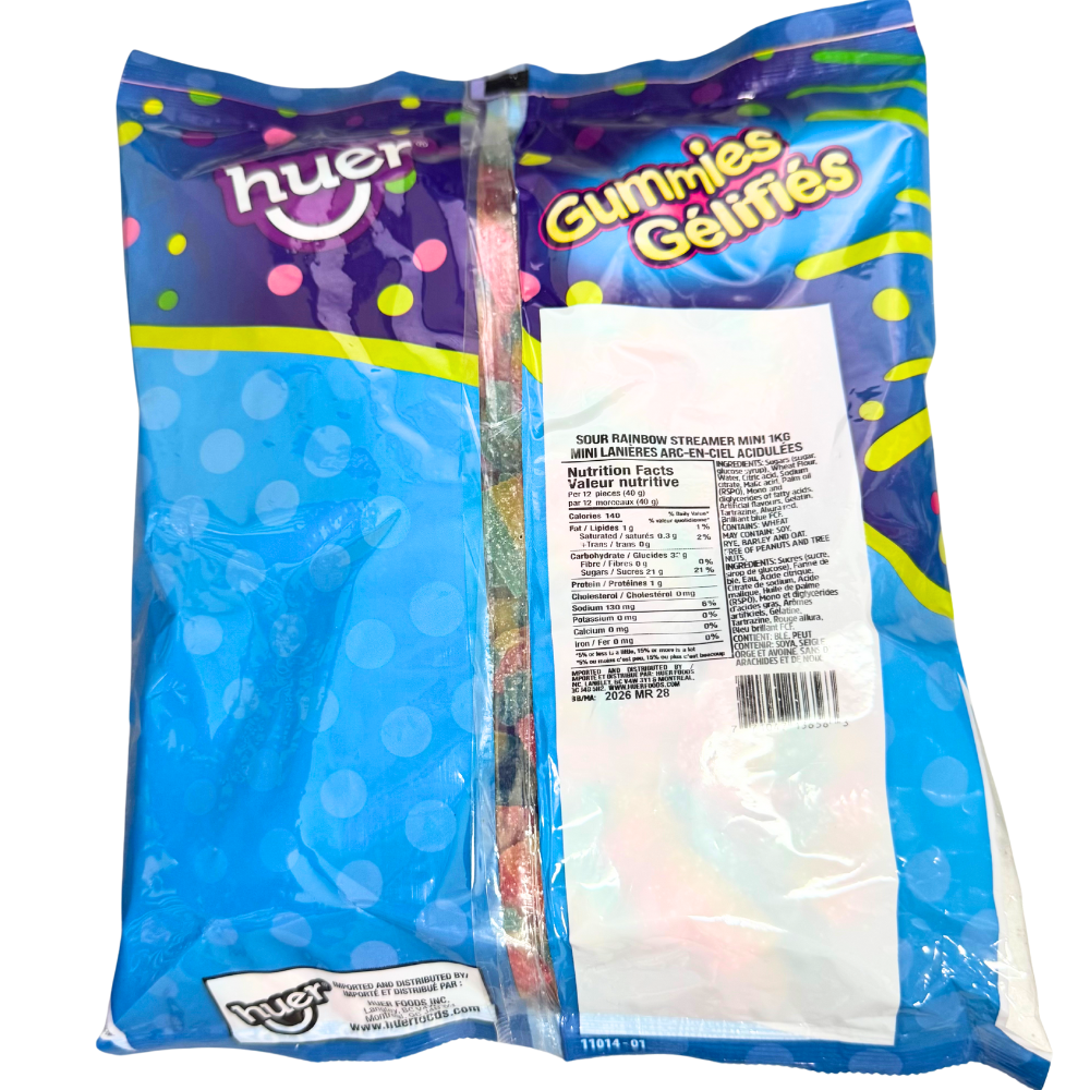 Streamer Candy Huer Rainbow Sour Streamer Minis - 1kg | Candy Funhouse US