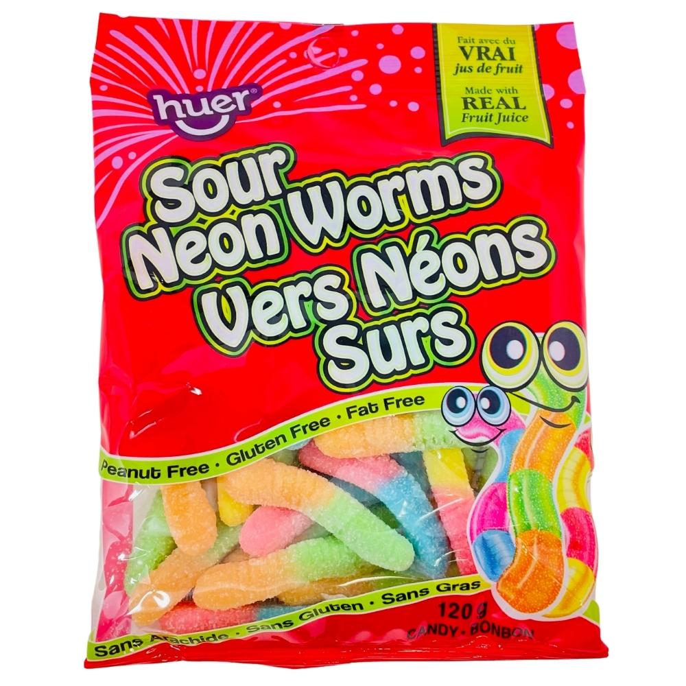 Huer Sour Neon Worms - 120g - Gummy Worms
