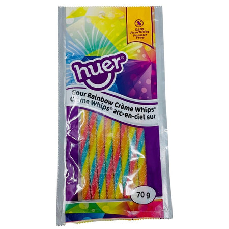 Huer Sour Rainbow Creme Whips - 70g - Sour Candy