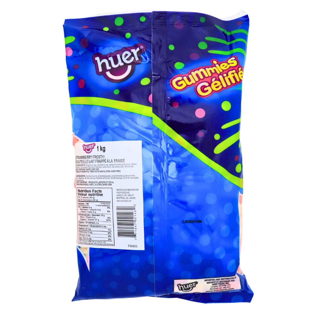 Huer Strawberry Frosty Bottles - 1kg Nutrition Facts Ingredients, Gummie Candy, Gummy Candy, Fun Gummies, Soft Gummies, Fruity Gummies, Soft Gummy, Strawberry Gummies, Strawberry Candy