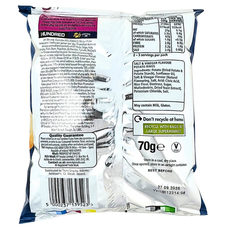 Hula Hoops Big Hoops Salt & Vinegar (UK) - 70g