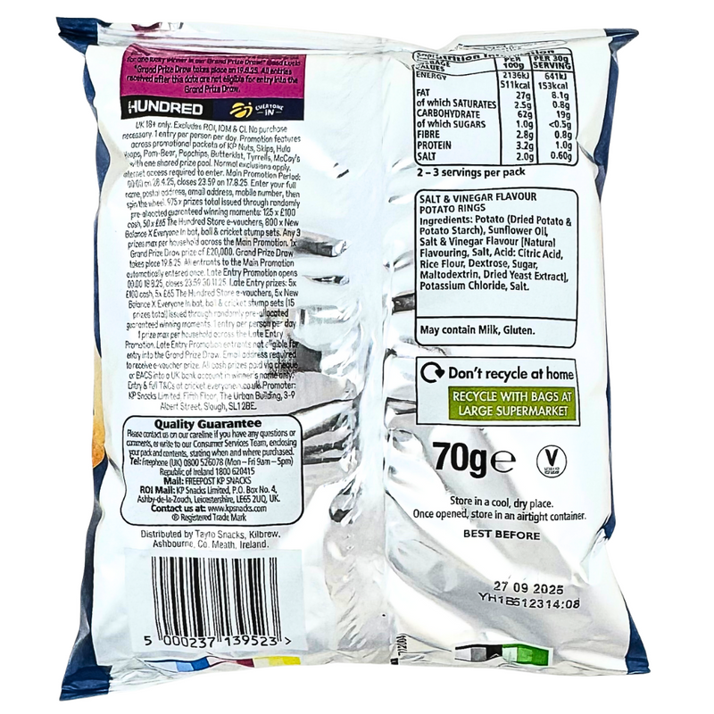 Hula Hoops Big Hoops Salt & Vinegar (UK) - 70g