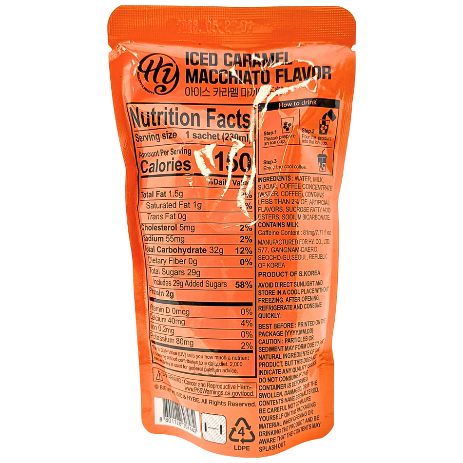 HY BTS Iced Caramel Macchiato Coffee (Korea) - 230mL