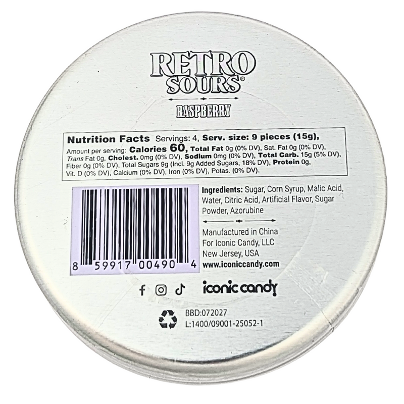 Iconic Retro Sours Raspberry - 2.12oz