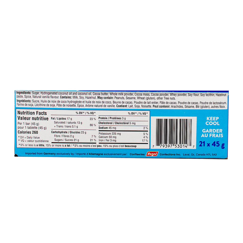 Icy Bar Milk - 45g Nutrition Facts Ingredients-Icy Bar-Chocolate bar-Milk chocolate