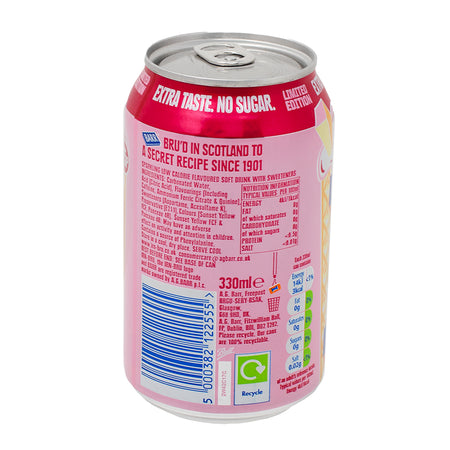 Irn Bru Xtra Raspberry Ripple (UK) - 330mL  Nutrition Facts Ingredients