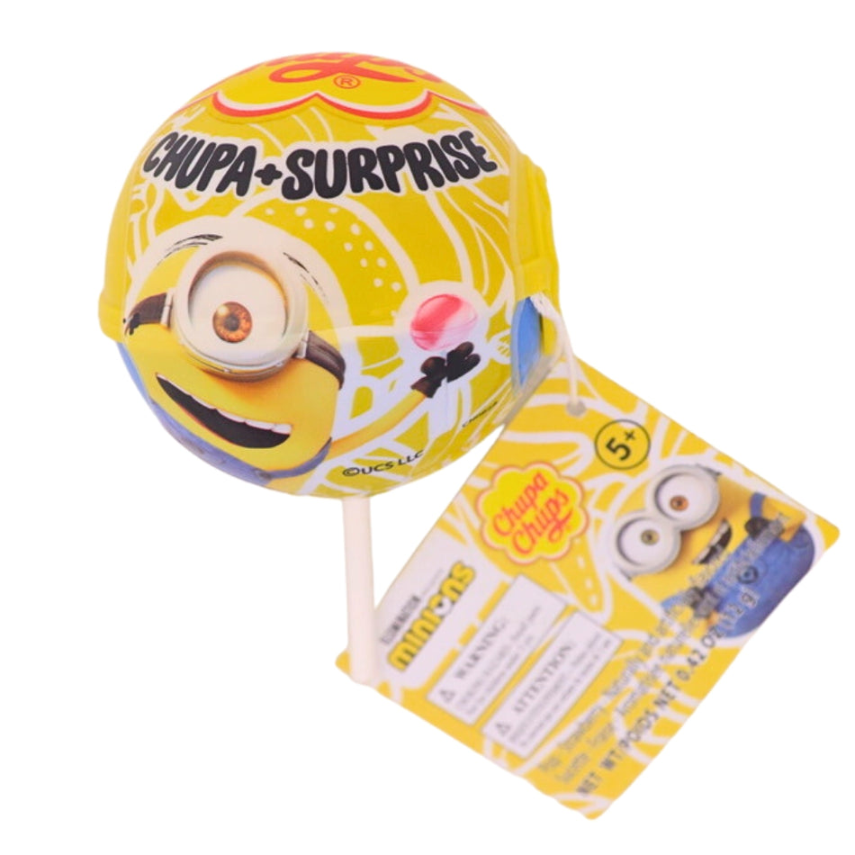 Chupa Chups + Surprise Minions -Lollipops - Strawberry Candy 