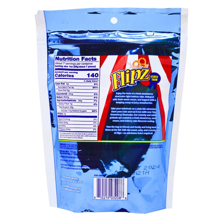 Flipz State Fair Strawberry Shortcake - 6.5oz Nutrition Facts Ingredients -Pretzels Pretzel - Strawberry Dessert -Strawberry Candy - Flipz