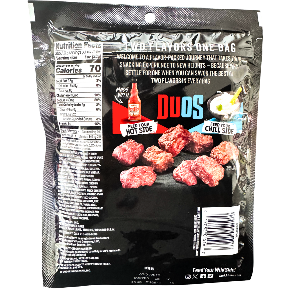 Jack Link's Duos Buffalo and Ranch Beef Jerky - 3.25oz