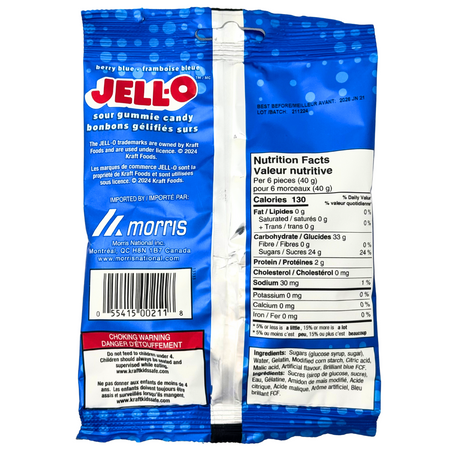JELL-O Berry Blue Sour Rings - 127g