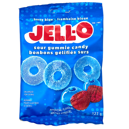 JELL-O Berry Blue Sour Rings - 127g