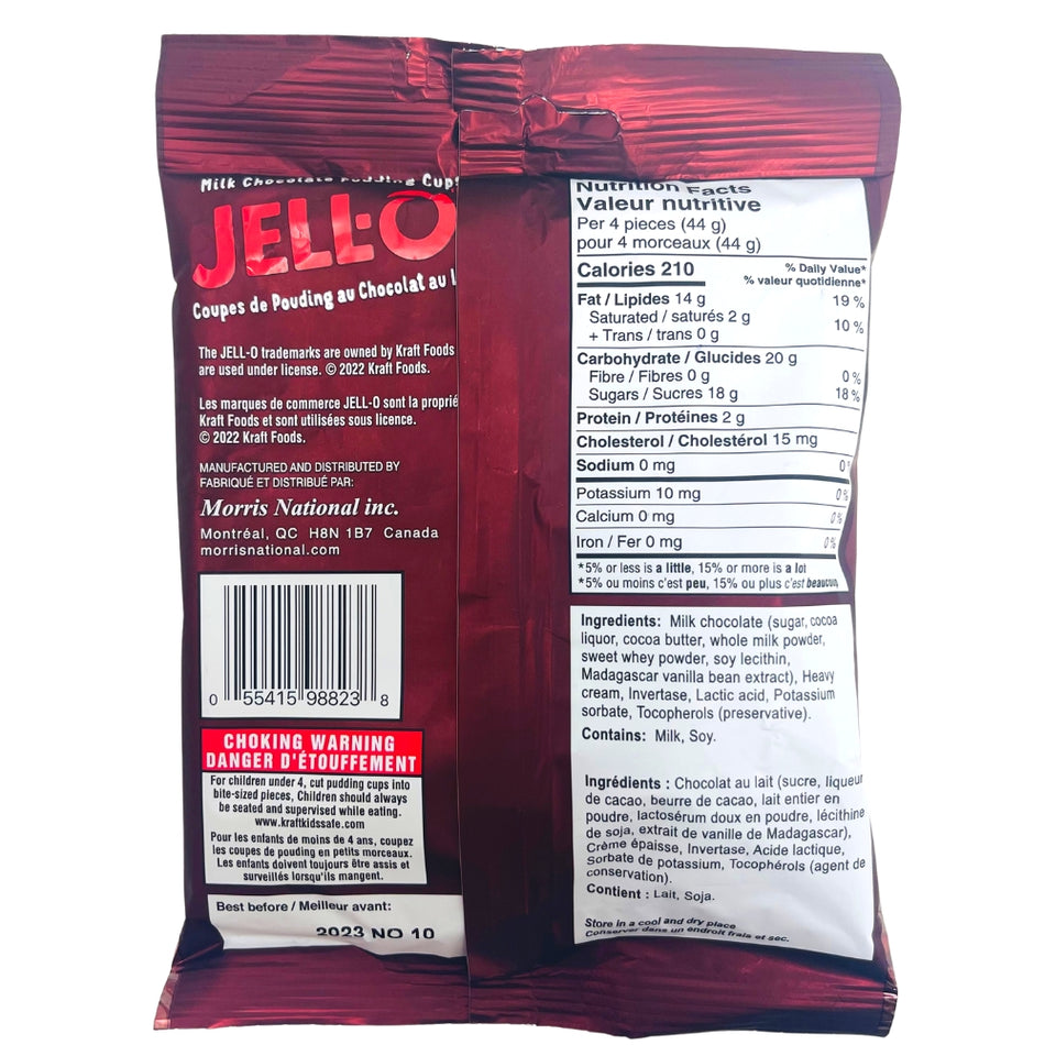 Jell-O Pudding Cups - 99g Nutrition Facts Ingredients- Jell O-Pudding Cups-chocolate pudding
