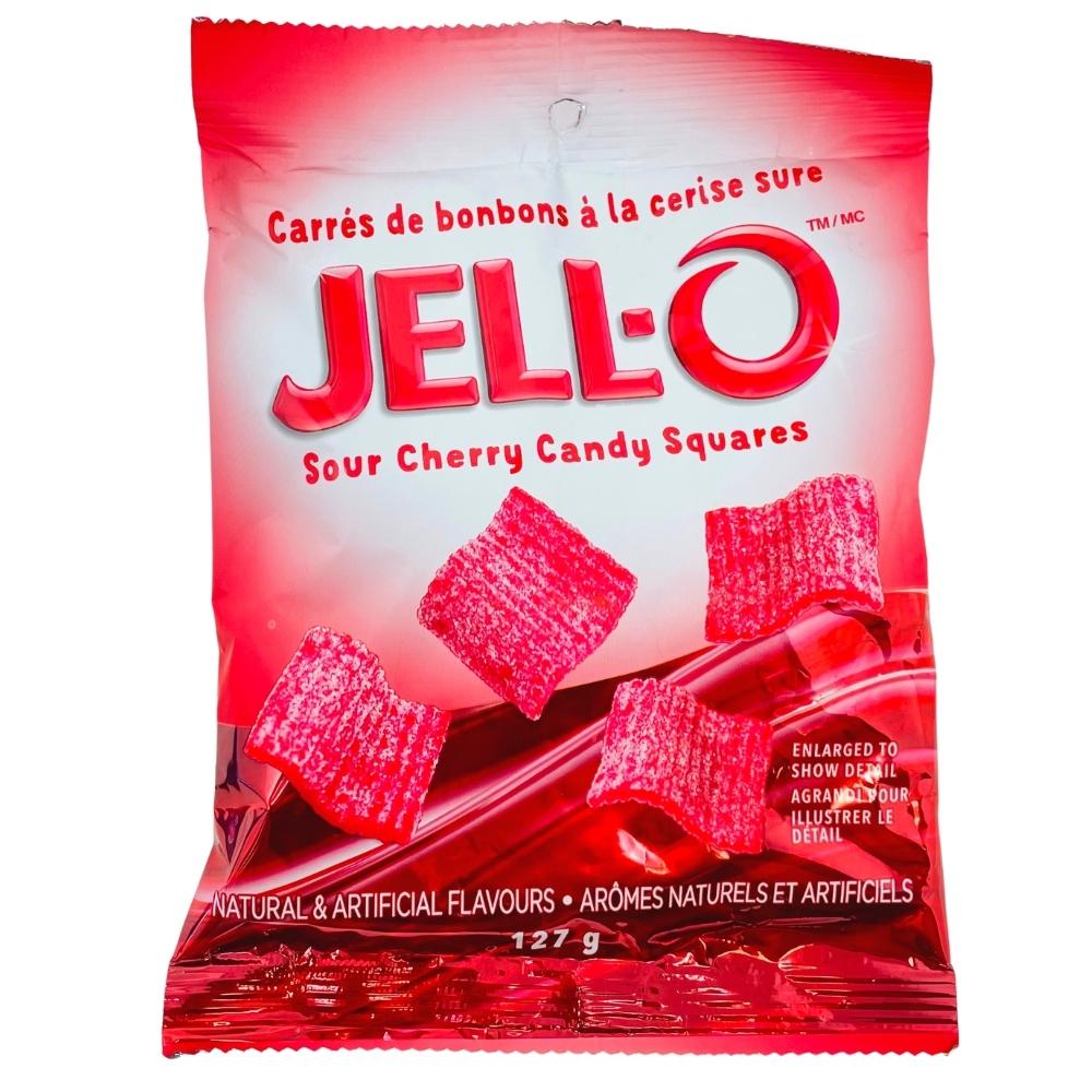 Jell-O Sour Cherry Candy Squares - 127g-Jello-Cherry candy-Sour candy