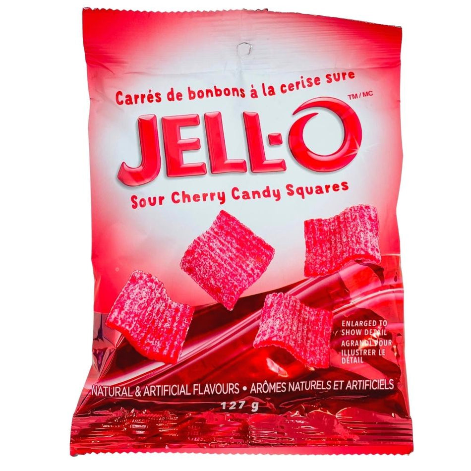 Jell-O Sour Cherry Candy Squares - 127g