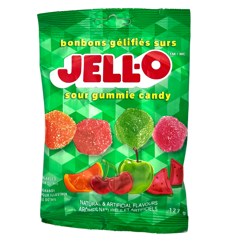 JELL-O Sour Gummie Cubes - 127g