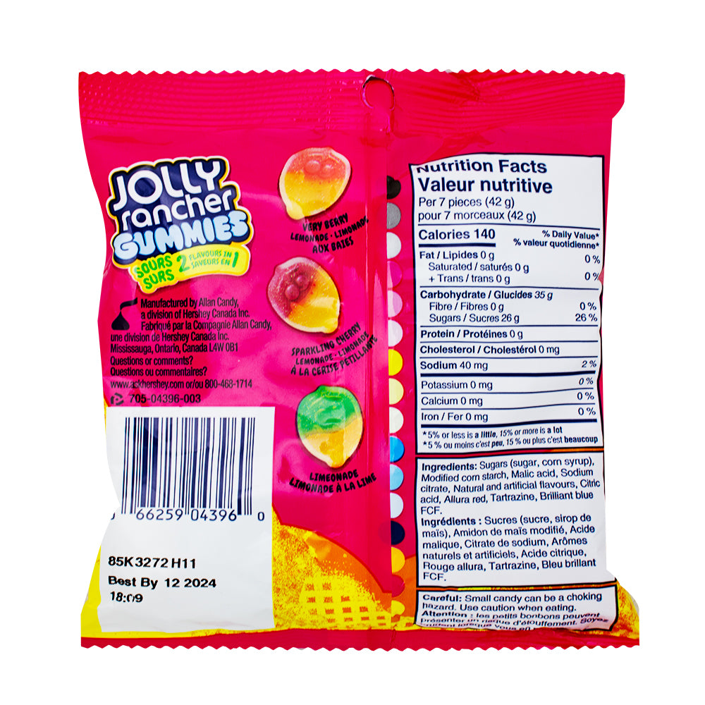 Jolly Rancher Misfits Gummies  Lemonade Sours Candy - 182 g  Nutrition Facts Ingredients