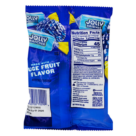 Jolly Rancher Hard Candy All Blue Raspberry - 6.5oz  Nutrition Facts Ingredients
