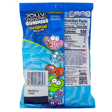 Jolly Rancher Gummies Original Flavors - 7 oz.   Nutrition Facts Ingredients