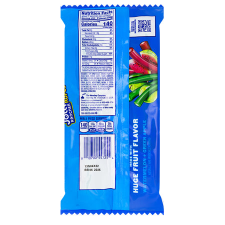 Jolly Rancher Ropes Watermelon & Green Apple - 10oz  Nutrition Facts Ingredients
