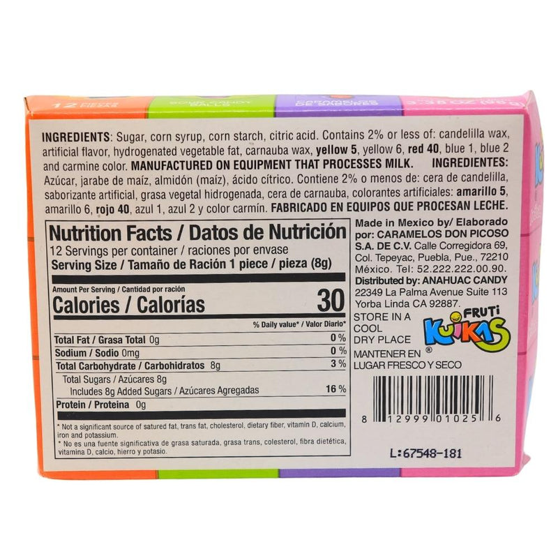 Jugo De Sapores 12ct Nutrition Facts Ingredients