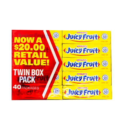 Wrigley's Juicy Fruit Gum Original 5 Stick Packs - 40CT