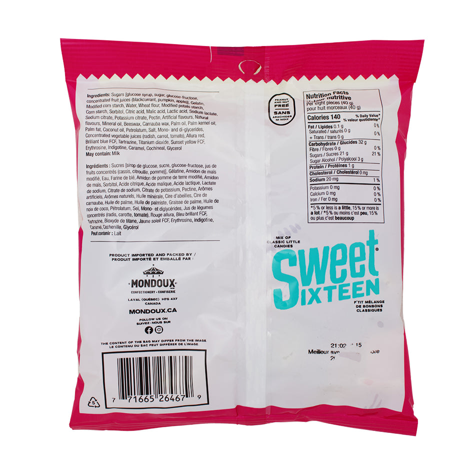Sweet Sixteen Jujube & Gummy - 185g Nutrition Facts Ingredients