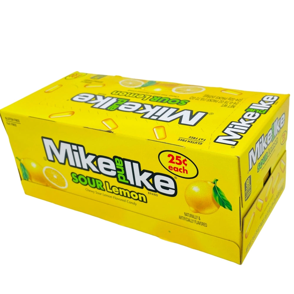 Mike and Ike Sour Lemon - 24ct, Mike and Ike Sour Lemon, Sour candy, Lemon-flavored candy, Chewy candy, Zesty treats, Tangy sensation, Pucker up, Sour candy lovers, Tongue-tingling candy, Candy Funhouse delights, Fun sour flavors, Lemon candy, Citrusy sweets