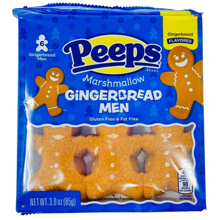 Peeps Gingerbread Marshmallow Men - 6ct - Peeps Gingerbread Marshmallow Men - Holiday Marshmallow Treats - Festive Gingerbread Flavor - Seasonal Sweet Delights - Christmas Candy Fun - christmas candy - christmas treats - peeps candy - peeps - peeps marshmallows