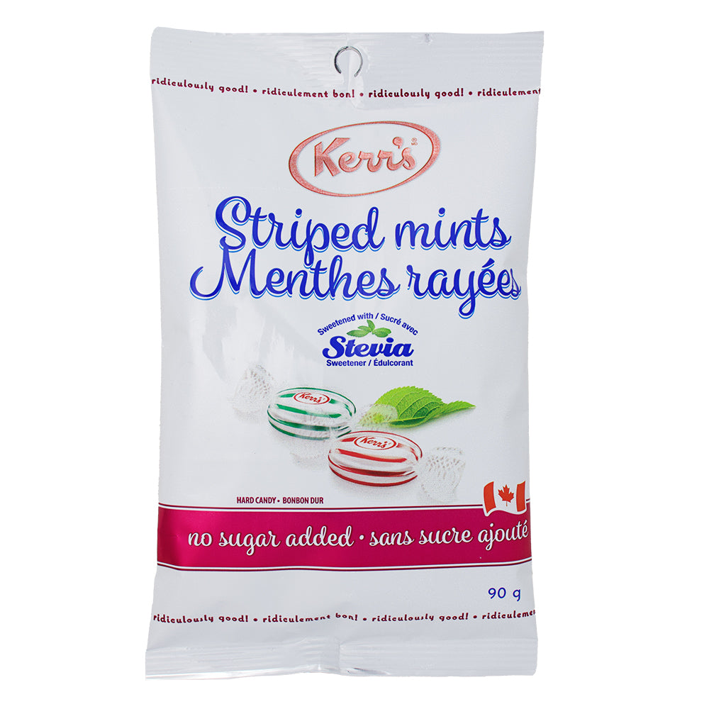 Kerr's Light Striped Mints No Sugar Added Candies - 90g-Mints-Stevia candy