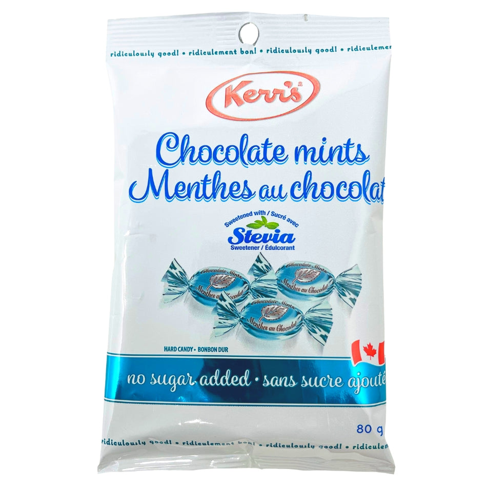 Kerr's Light Chocolate Mints No Sugar Added - 80g-stevia candy -low calorie candy-Chocolate Mint