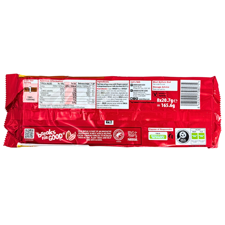 Kit Kat 2F Gingerbread (UK) - 165.5g