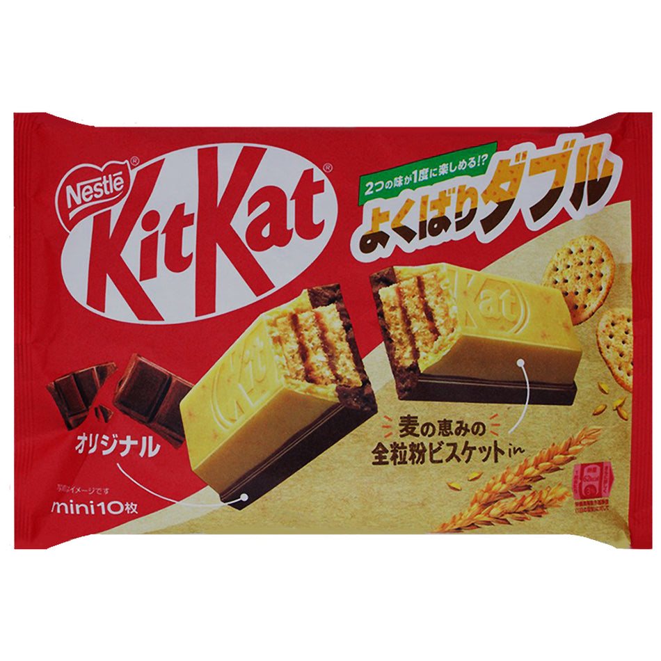 Kit Kat Minis Whole Wheat Biscuit with Chocolate 10 Bars (Japan) -Japanese Kit Kat Flavors - Japanese Candy - Chocolate Bar