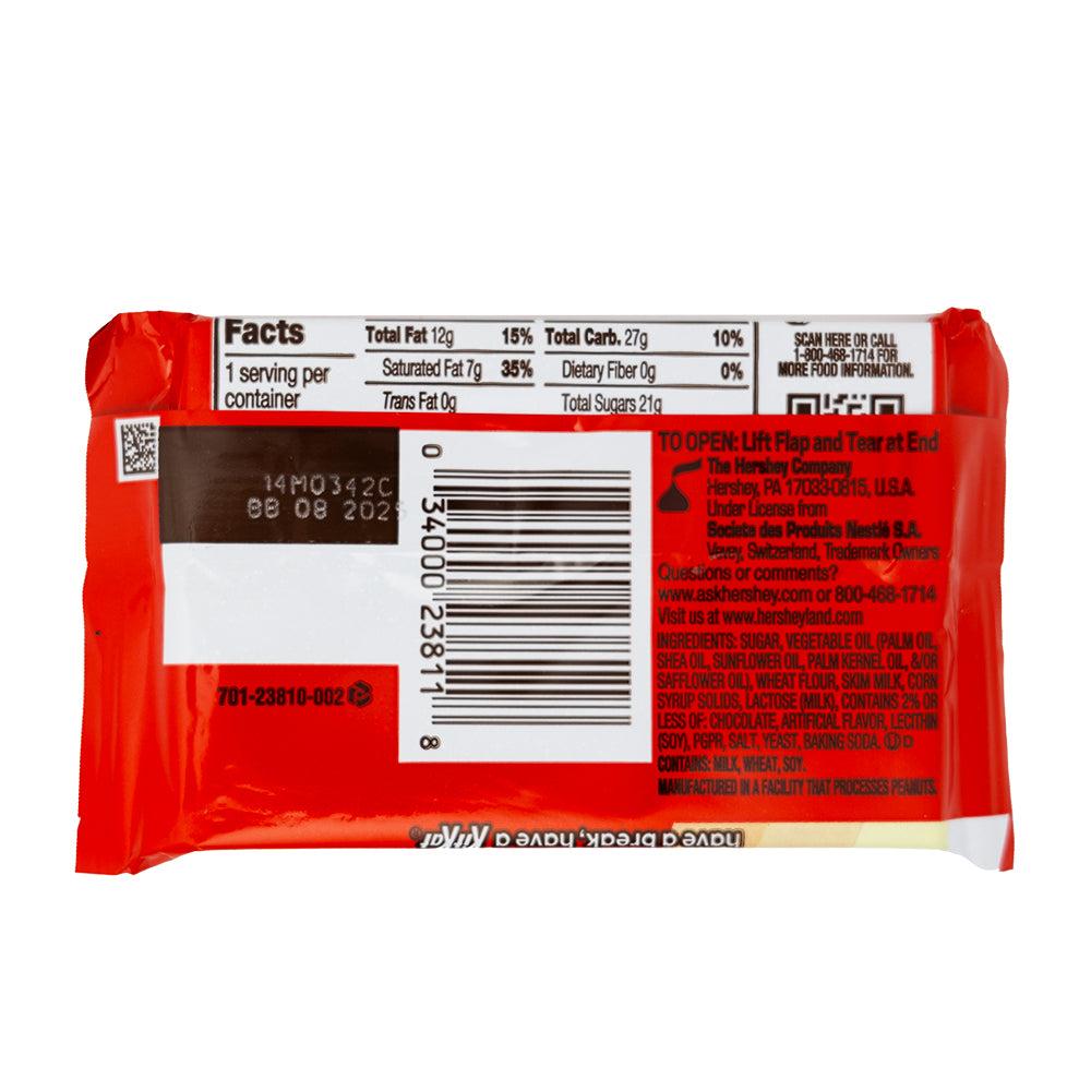 Kit Kat Vanilla Bar - 1.5oz  Nutrition Facts Ingredients
