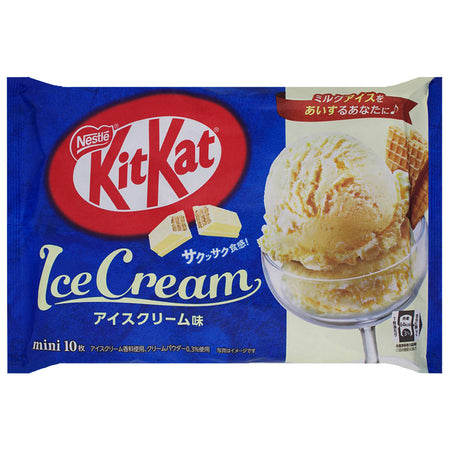 Kit Kat Minis Vanilla Ice Cream 10 Bars (Japan) -Japanese Kit Kat Flavors - Japanese Candy - Chocolate Bar