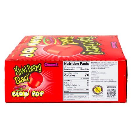 Charms Blow Pop Kiwi Berry Blast - 48 Lollipops   Nutrition Facts Ingredients